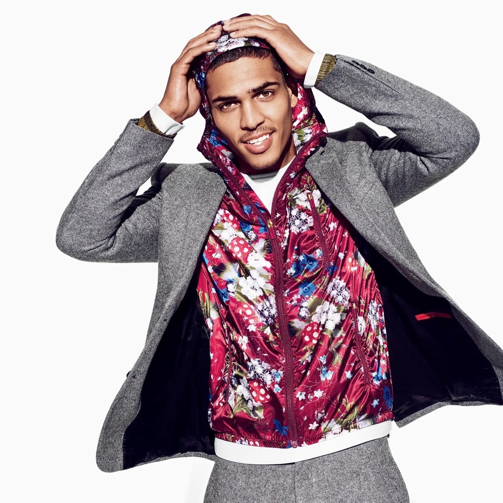Mens Erdem x H&M Floral Rain Jacket Hoodie Windbreaker